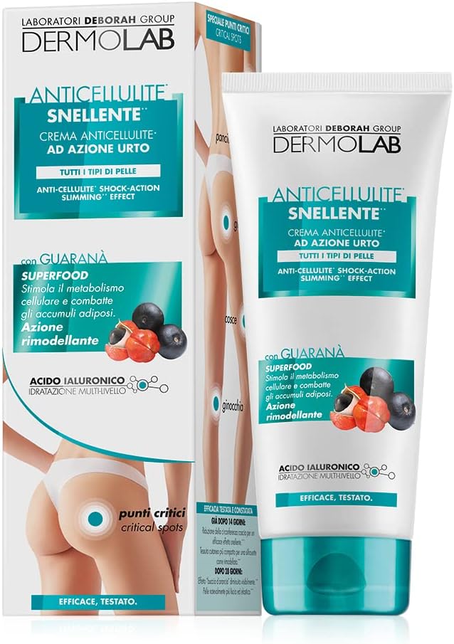 Detalle de Dermolab Crema Corpo Anticellulite Snellente - Azione Urto con Centella e Guaranà, 200 ml