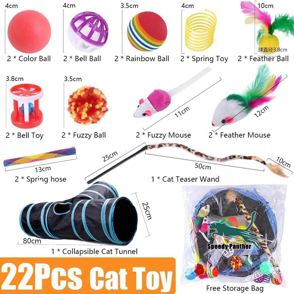 Detalle 2 de Speedy Panther 22 Pcs Cat Toys kit