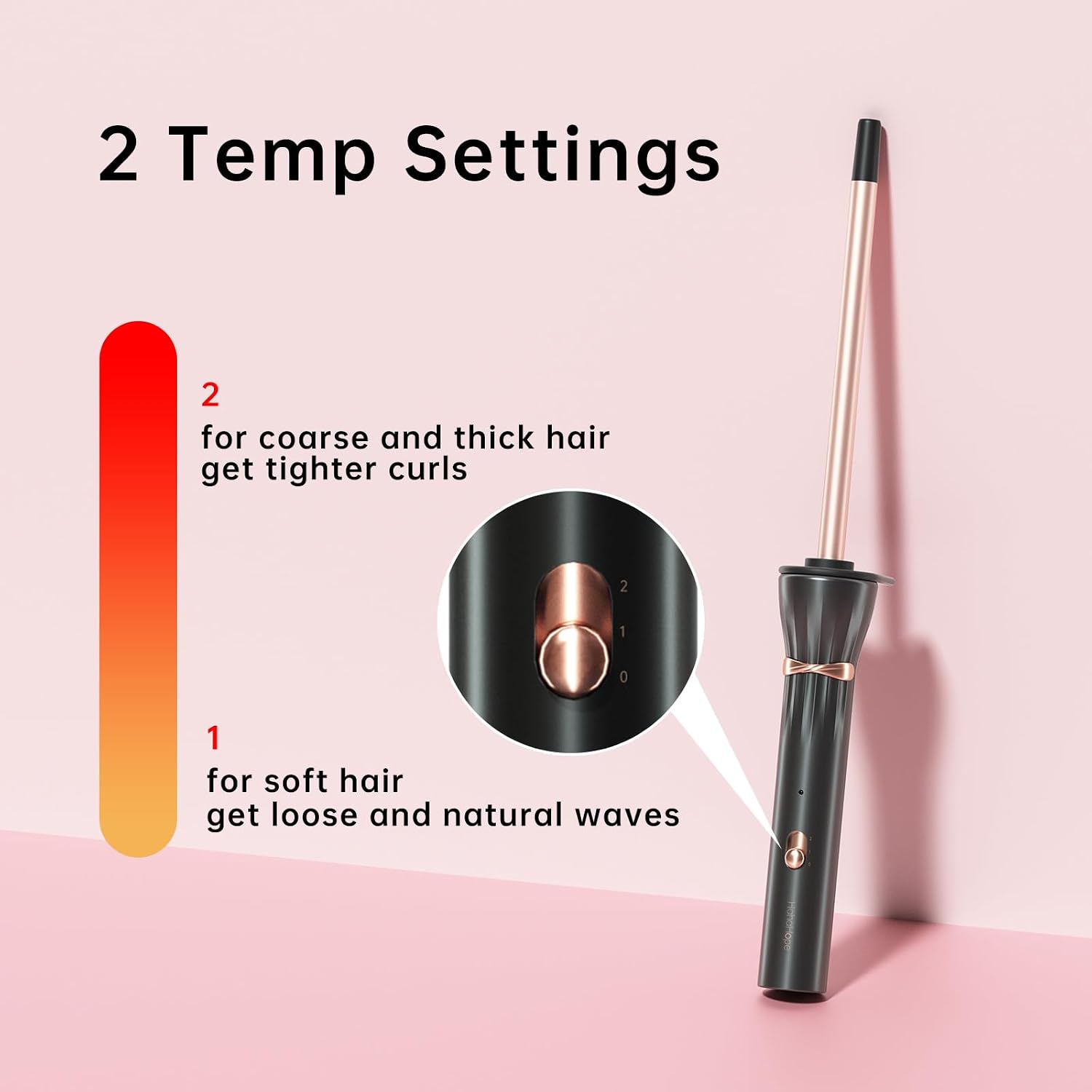 Detalle de Hahahope 3/8 Inch Curling Wand (9mm) – Tiny Barrel for Tight Curls