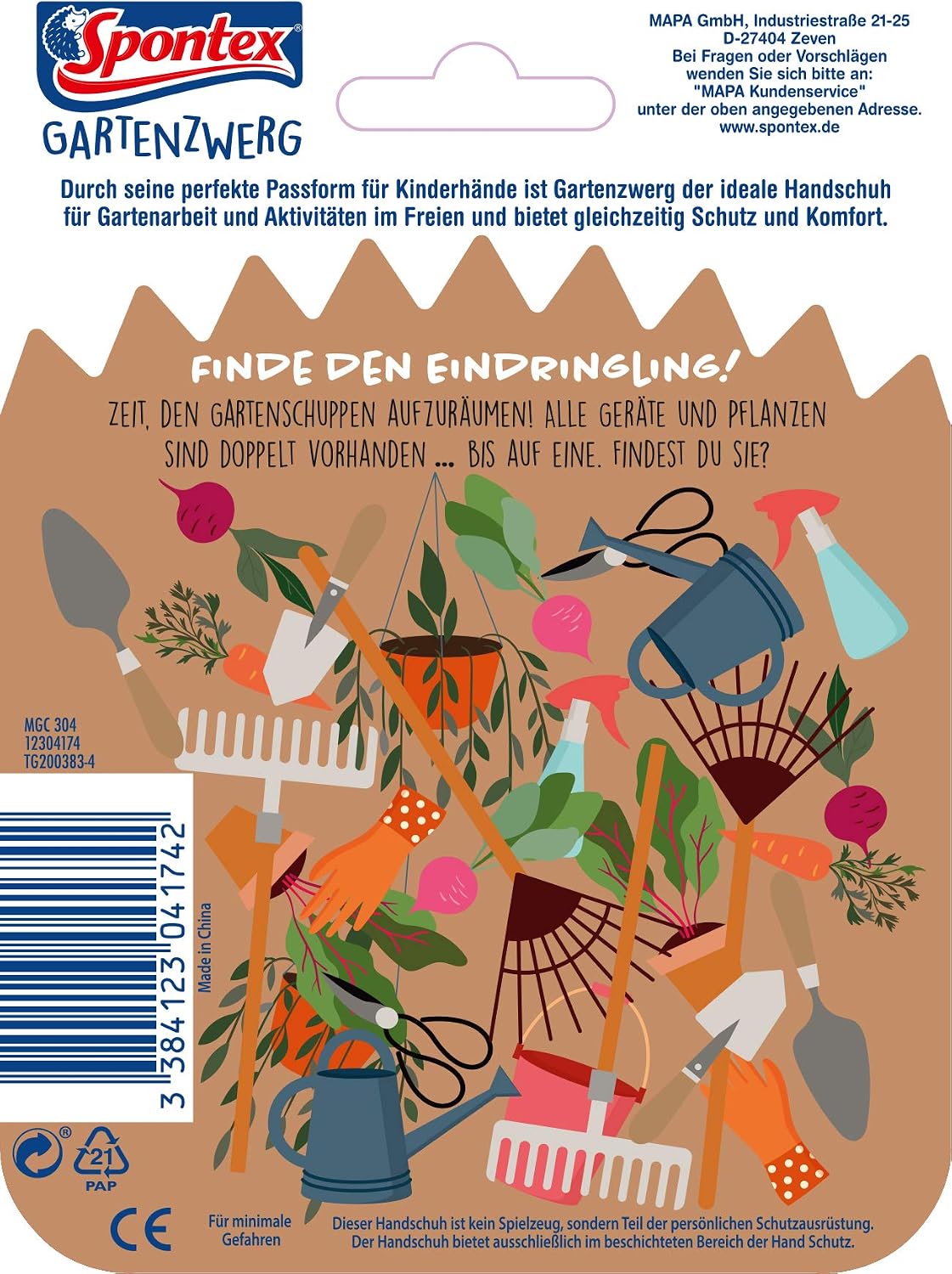 Detalle 2 de Spontex Gartenzwerg Handschuhe 1 Paar 4–6 Jahre