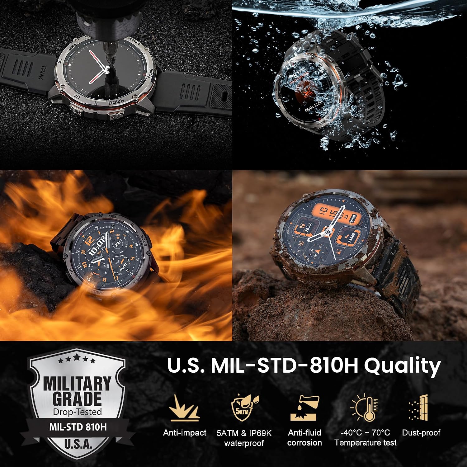 Detalle 2 de KOSPET TANK T3 Ultra 2 GPS Smart Watch for Men: Robust, feature-packed wearable