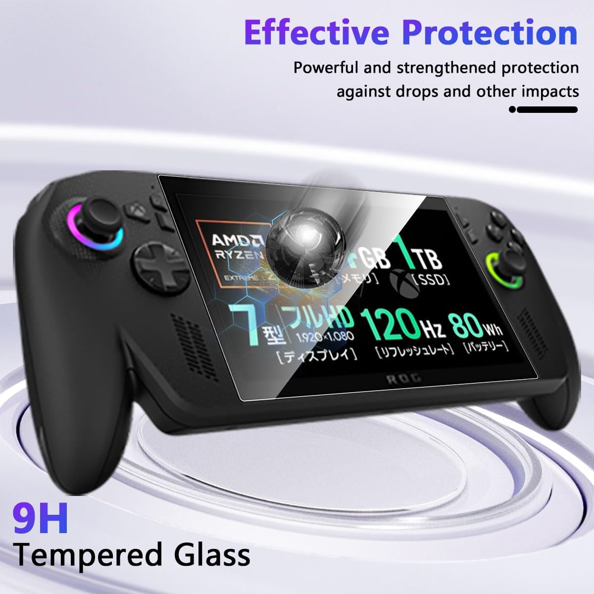 Detalle de Locofun Schutzfolie (2 Stück) für ASUS ROG XBox Ally/Ally X – 9H Panzer-Display mit Anti-Fingerabdruck