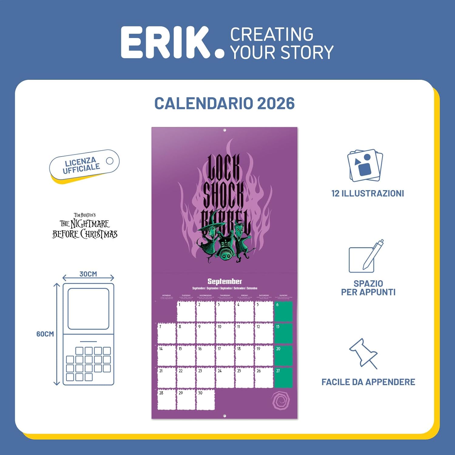 Thumbnail 2 de Grupo Erik Calendario da muro 2026 30x30 cm 📅