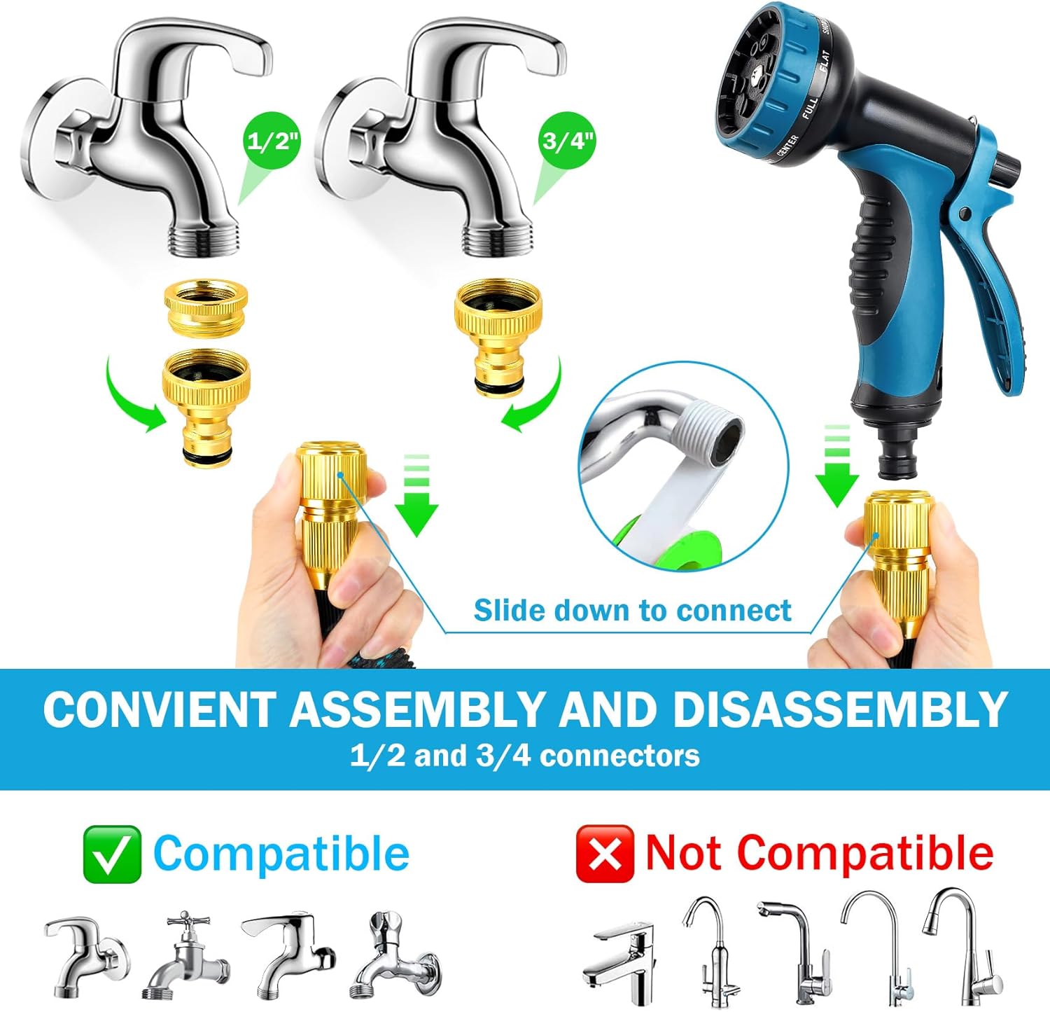 Detalle 2 de Expandable Garden Hose - Upgraded 3-Layer Latex 50ft / 15m with Spray Gun