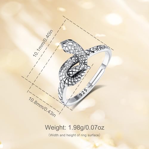 Thumbnail 6 de INFUSEU Anillo Serpiente para Mujer en Plata de Ley 925, trenzado, ajustable (abierto) 7-8, estilo celta vintage