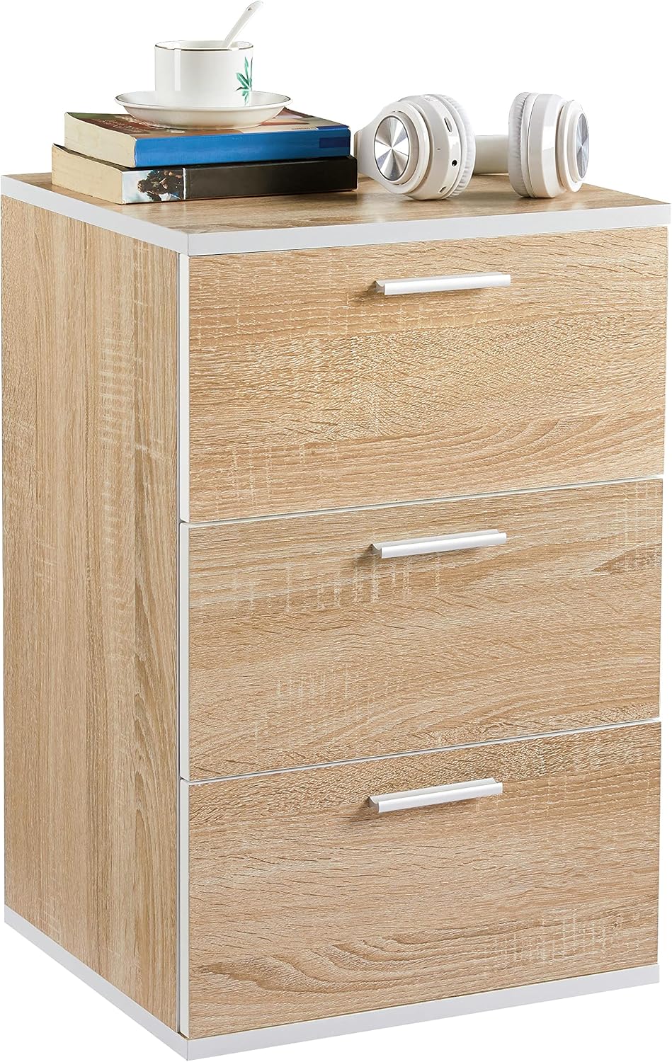 Detalle de Yaheetech Comodino Camera da Letto con 3 cassetti