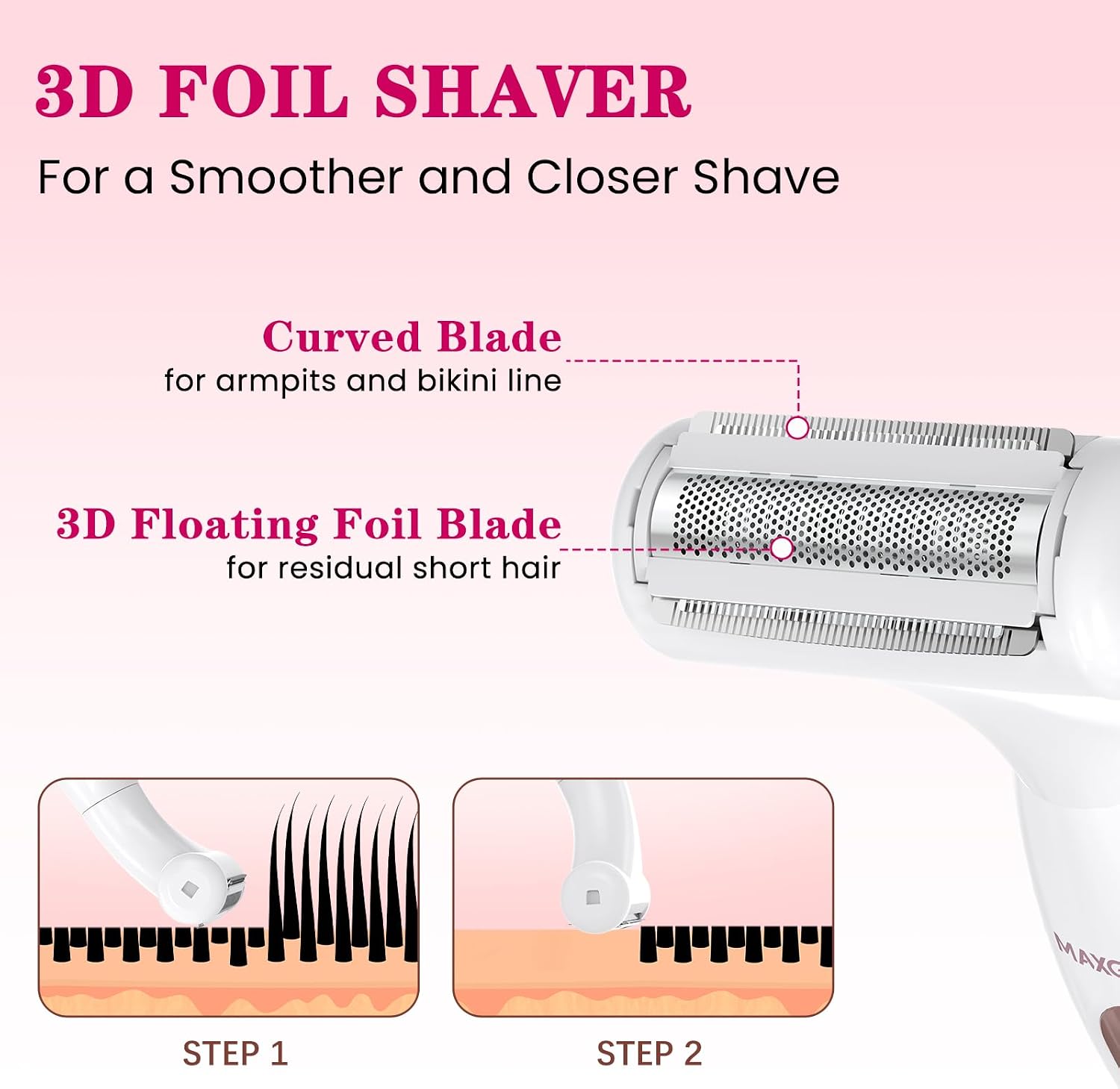 Thumbnail 2 de MAXGROOM 4 in 1 Lady Shaver for Women — Practical, long-lasting wet & dry body groomer