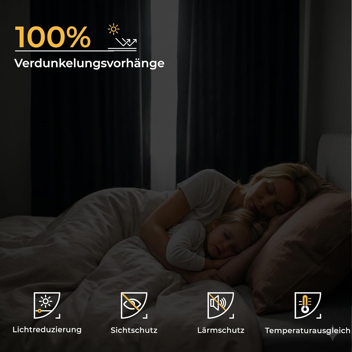 Detalle 2 de INOVADAY 100% Verdunklungsvorhänge (2er-Set) 245 cm – Thermo-Blickschutz in Hellbeige