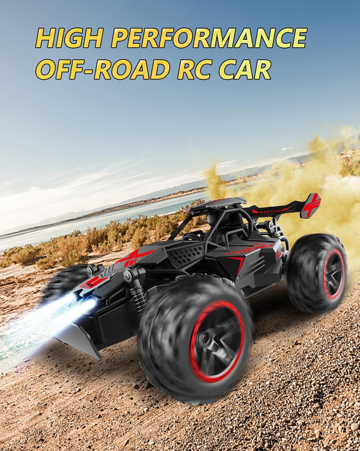 Detalle 2 de SZJJX 2.4Ghz Remote Control Monster Truck for Kids (Age 3–7+) with LED Lights, 15+ KM/H