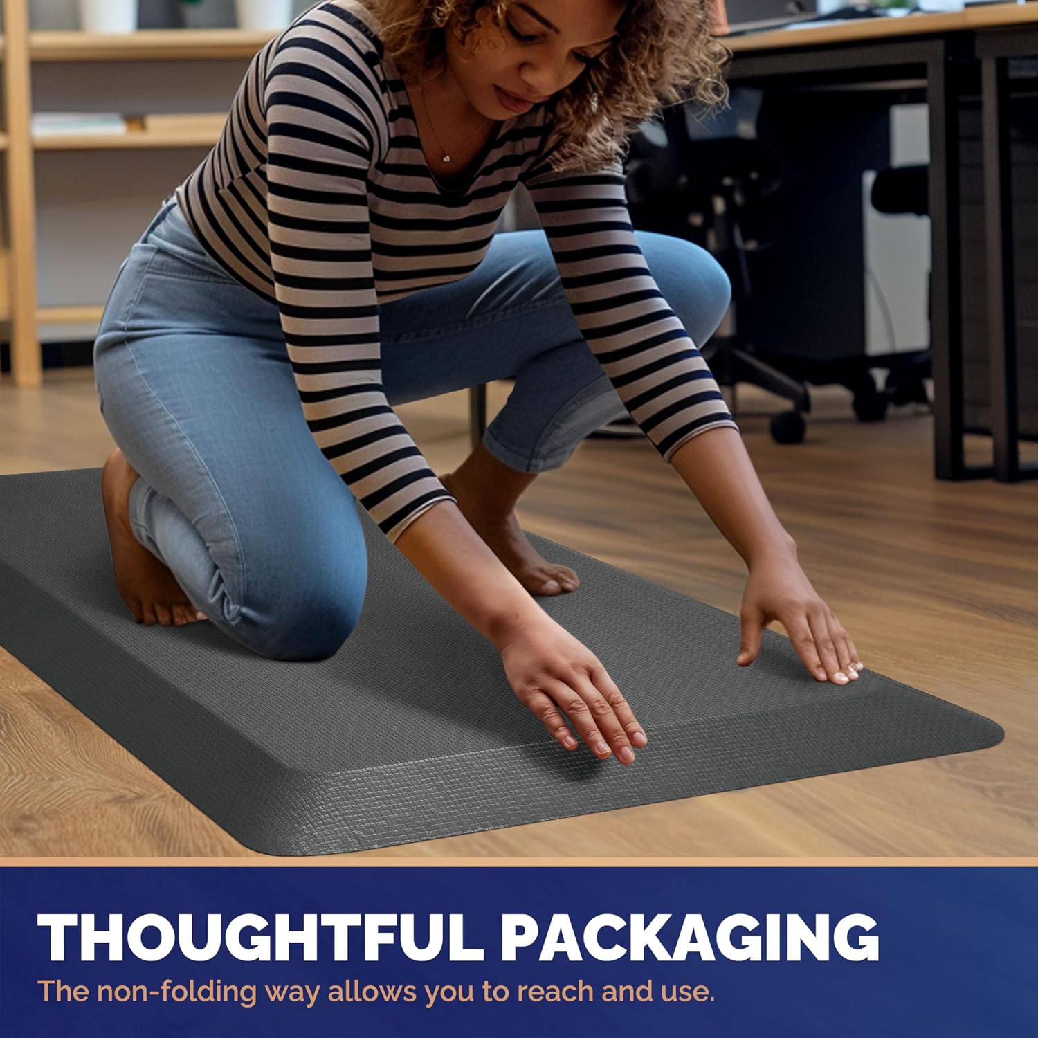 Thumbnail 6 de FEATOL Anti Fatigue Mat for Standing: 9/10 Inch Thick Ergonomic Standing Desk Mat (20" x 32", Gray, 1PC)
