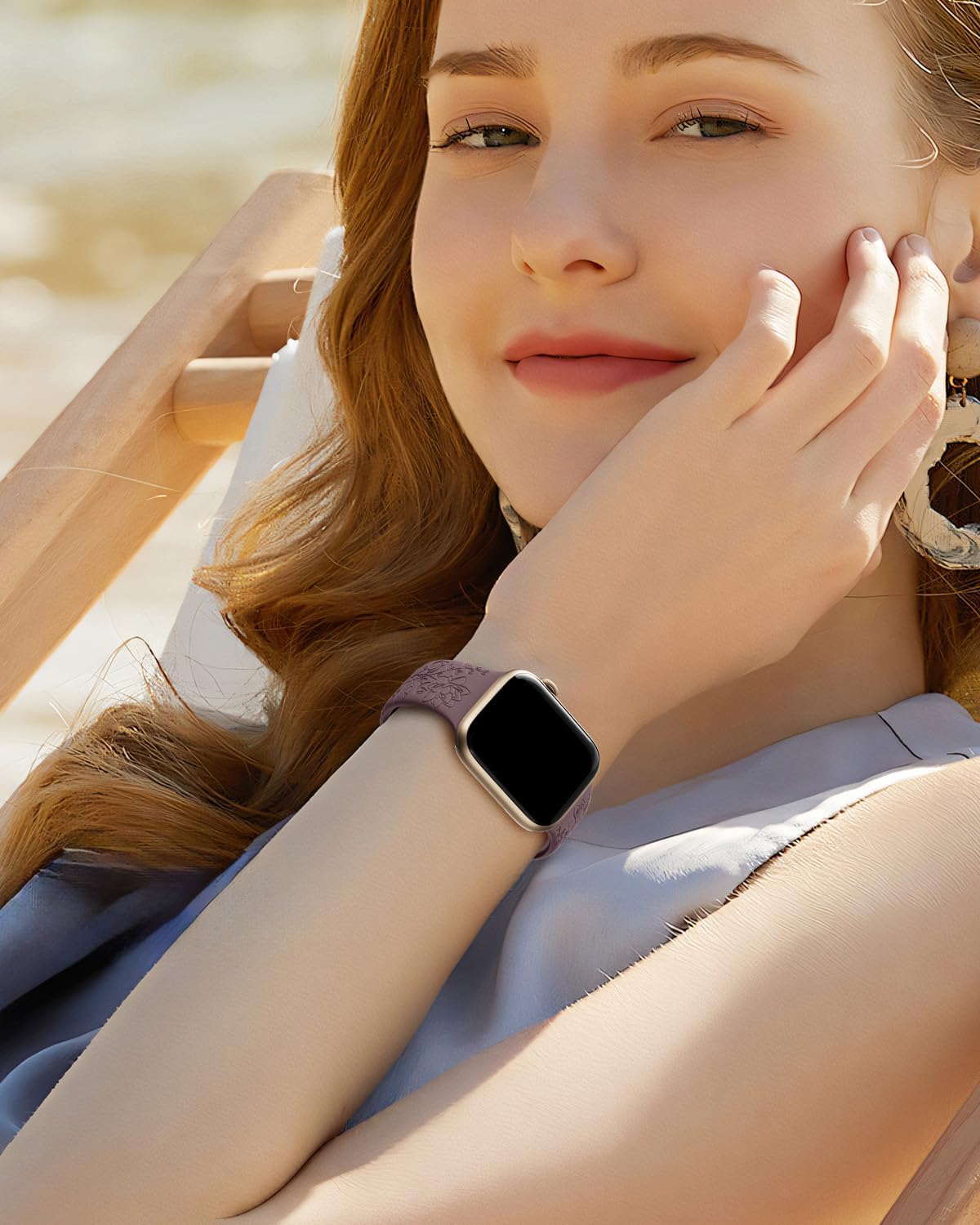 Thumbnail 6 de Yoohoo Floral Engraved Strap for Apple Watch
