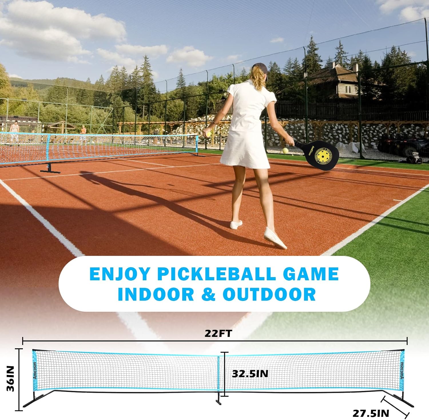 Thumbnail 1 de Amicoson Filet de Pickleball 22FT