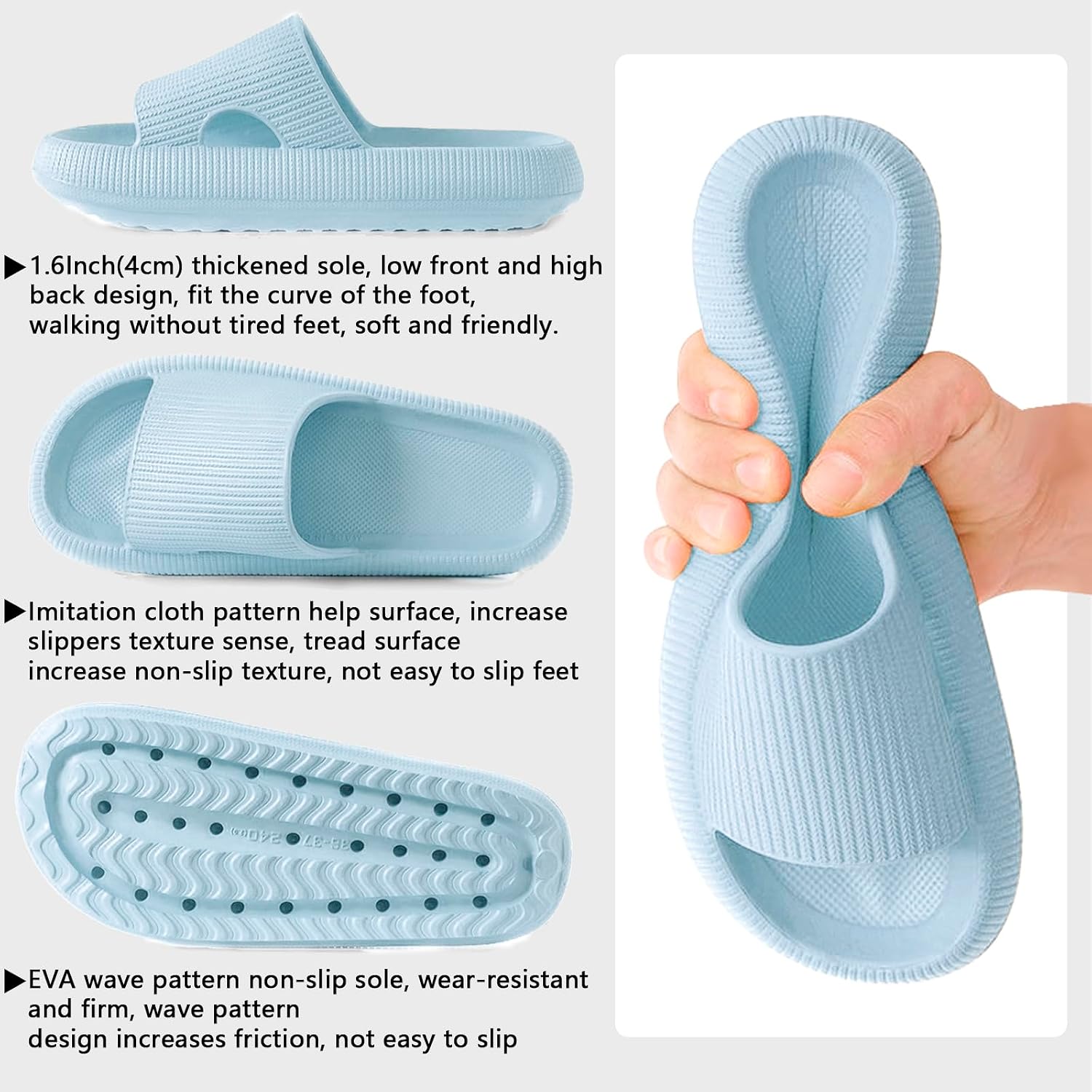 Detalle 1 de HEOAARG Chaussons Nuage antidérapants 4 cm