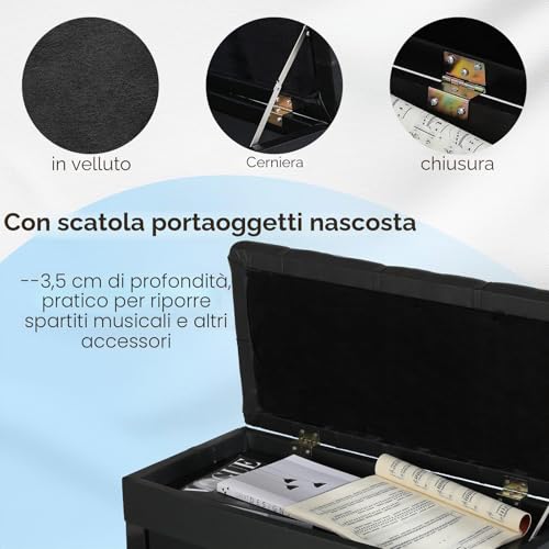 Thumbnail 6 de MAMIZO Sgabello Pianoforte Regolabile in Altezza 48-58 cm – Panca Pianoforte