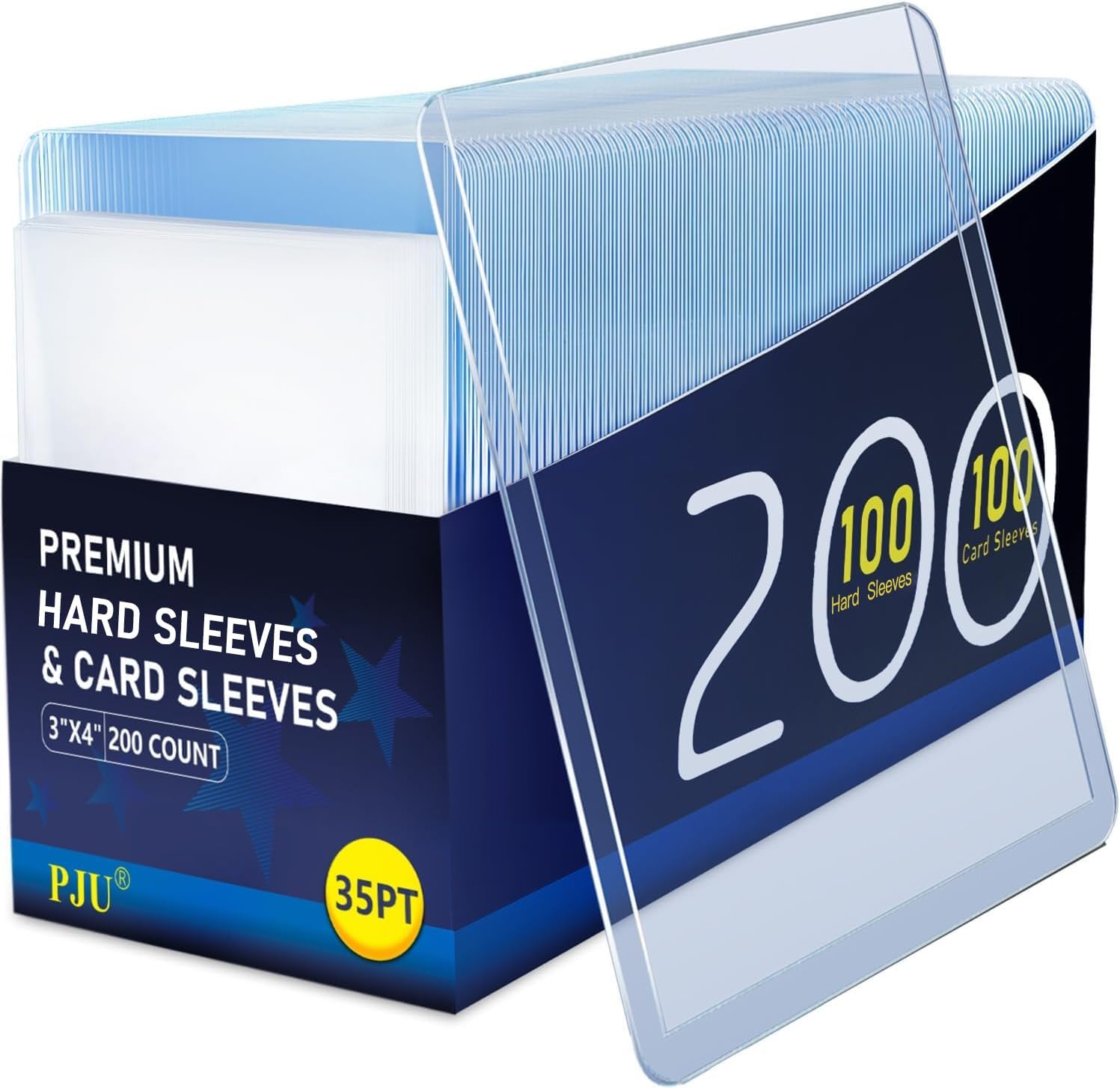 Detalle de 200 Hard Plastic Card Sleeves: Premium 3x4 Trading Card Protectors (100 Hard + 100 Soft)