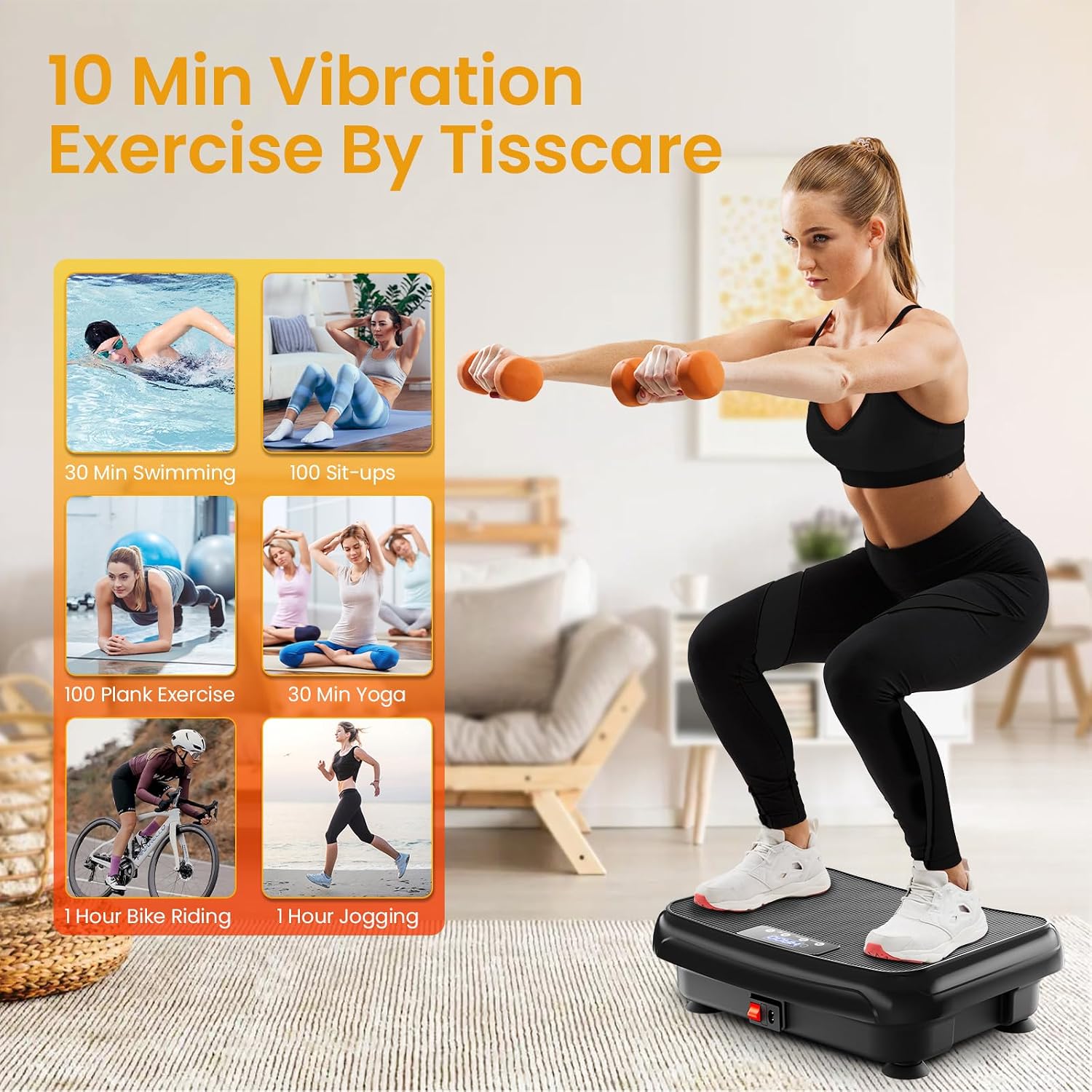 Thumbnail 1 de TISSCARE Vibration Plate: Full‑Body Home Workout Platform for Weight Loss and Lymphatic Drainage