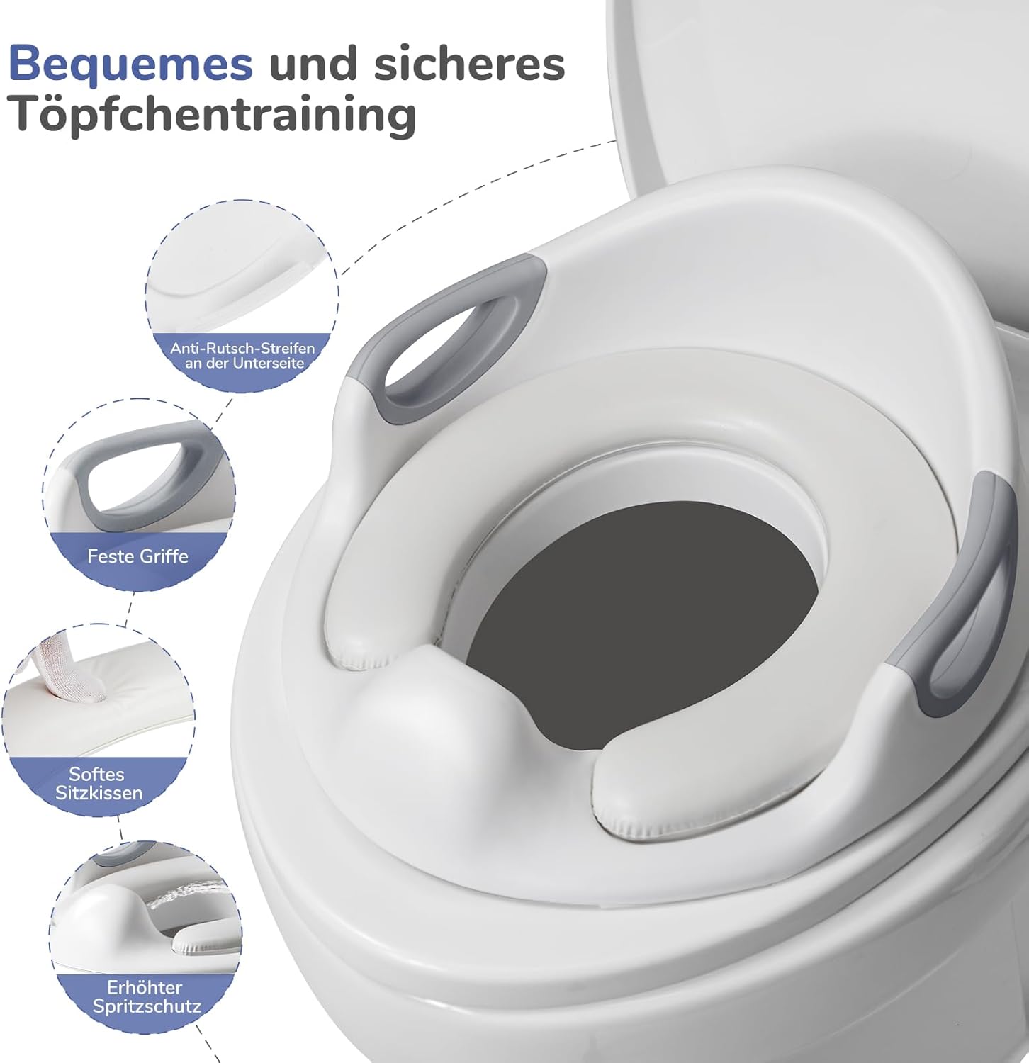 Detalle de DEANIC Toilettensitz für Kinder mit 2‑Stufen Hocker 🚽