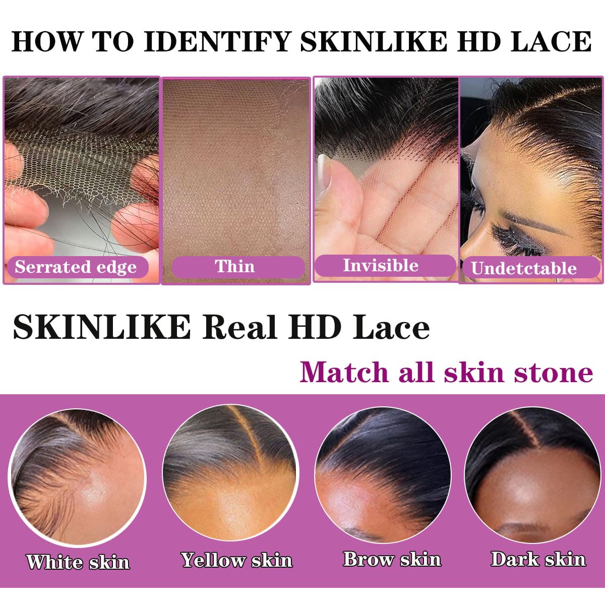 Detalle 2 de Mnador 2x6 Skinlike HD Lace Closure (Deep Parting, Straight Brazilian Virgin Hair, 12 inch)