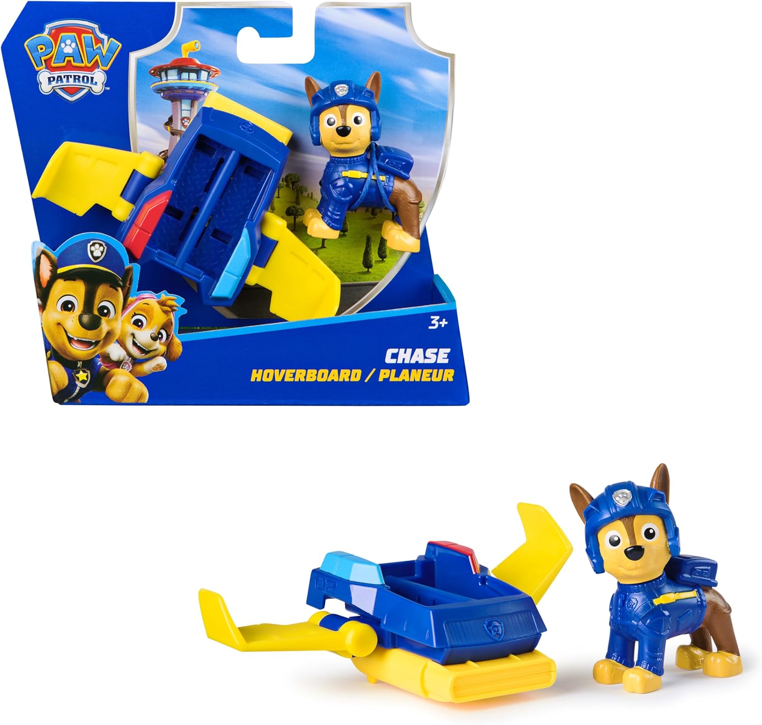 Detalle de PAW Patrol Chase Action Pup – figur med miniräddningsflygplan och utfällbara vingar