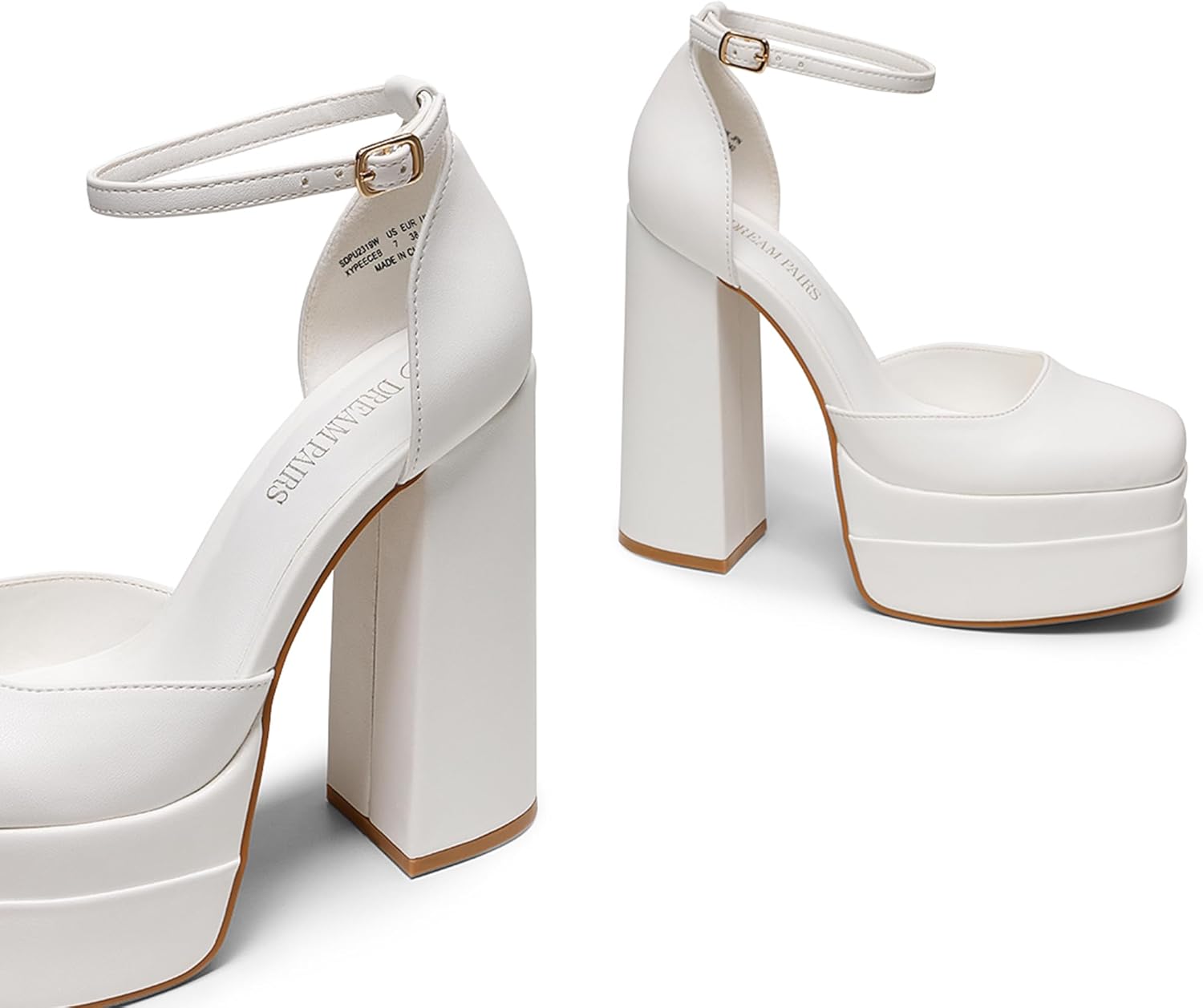 Thumbnail 6 de DREAM PAIRS Aurelia Women’s High Chunky Platform Closed-Toe Block Heels with Ankle Strap