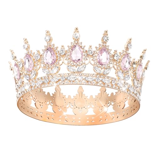 Detalle de DRESHOW Diadème Rond en Cristal et Strass – Couronne Baroque pour Fille et Femme