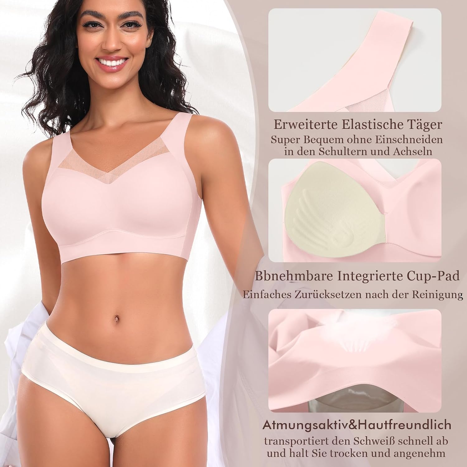 Thumbnail 4 de Damen BH Ohne Bügel – Nahtloser, bequemer Bustier-BH aus glattem Stoff