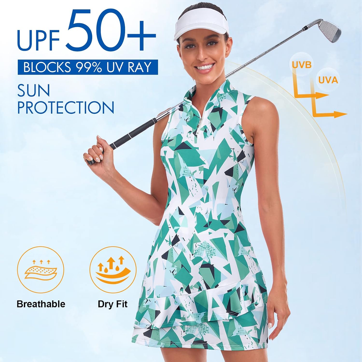 Detalle de Viracy Sleeveless Tennis Dress for Women with Shorts and Pockets