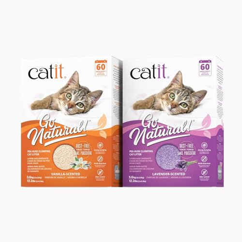 Detalle de Catit Go Natural Katzenstreu Lavendel – klumpend, 5,6 kg, staubfrei 99,9% und Lavendelduft