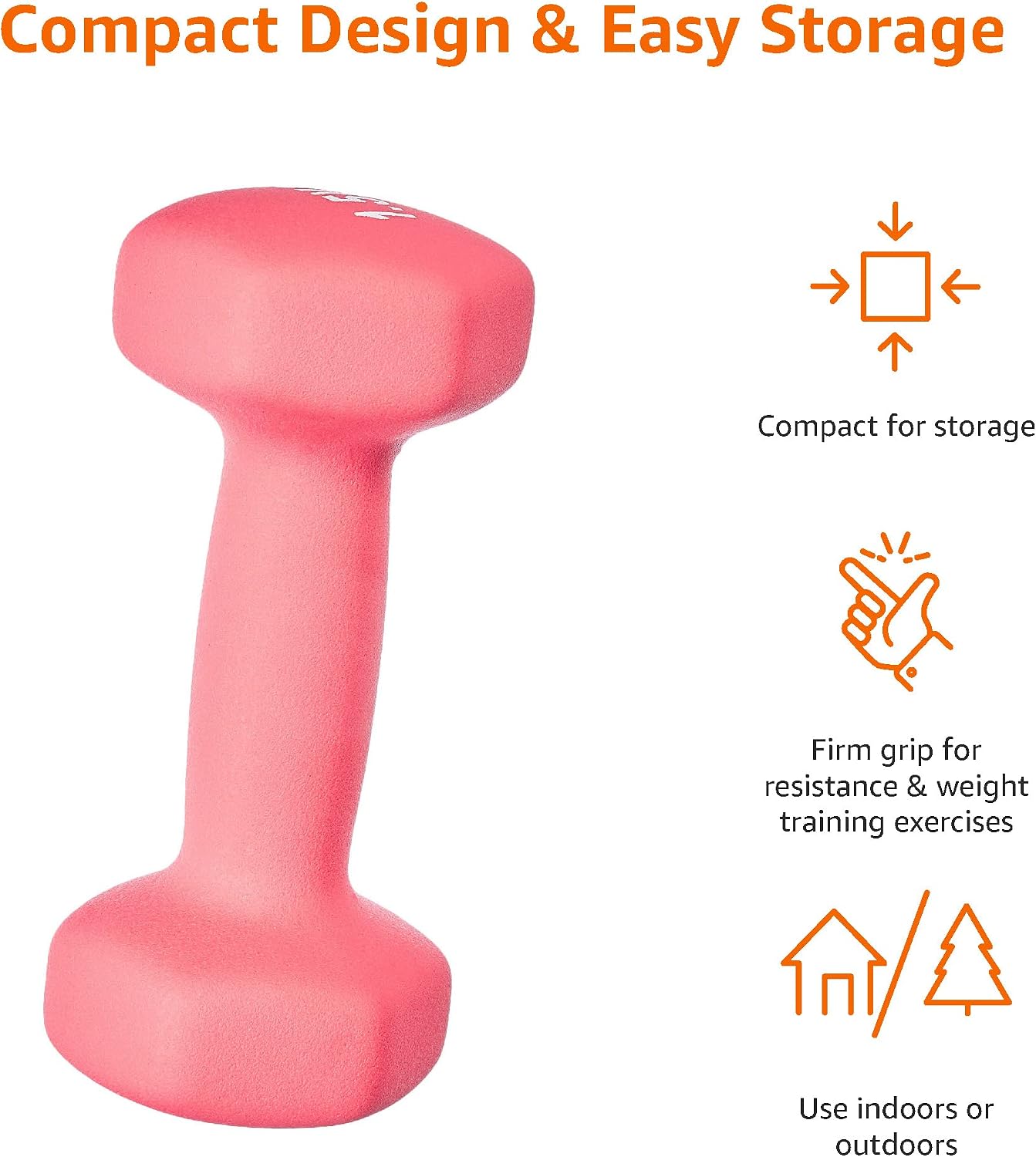 Thumbnail 2 de Amazon Basics Mancuernas neopreno 3 kg Rosa