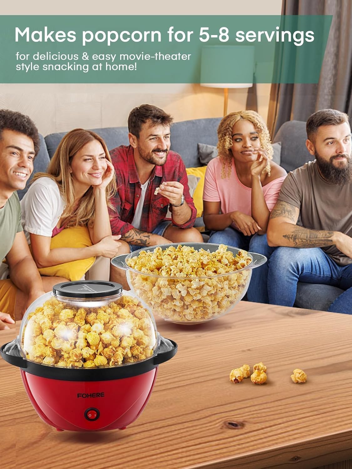 Detalle 1 de FOHERE Popcorn Maker 3.5L