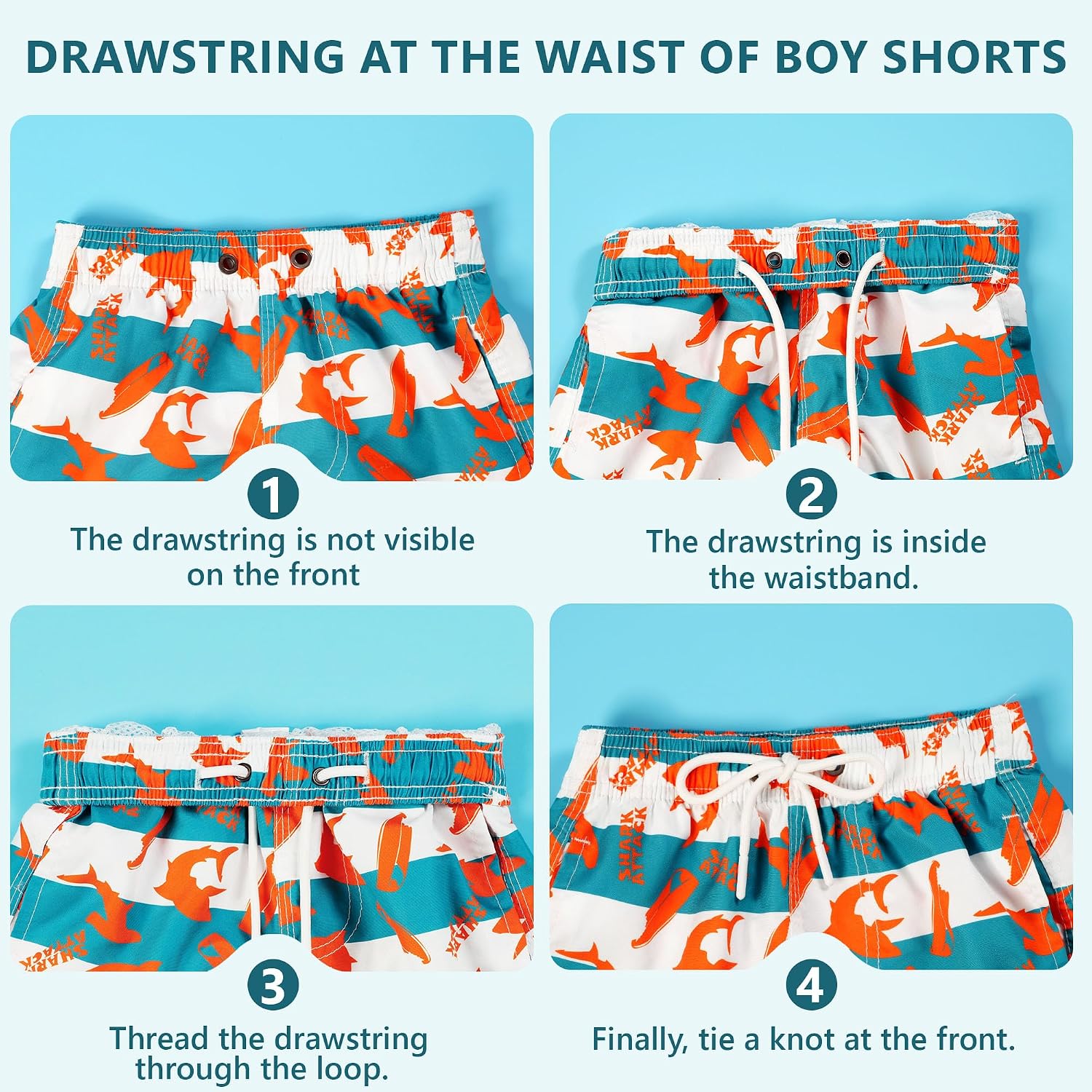 Thumbnail 5 de GENTABY Boys Swimming Shorts: Quick-Dry Patterned Board Shorts for 3–14 Years