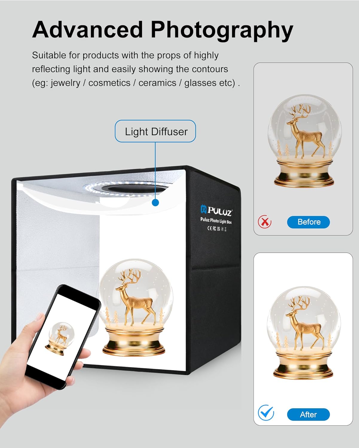 Thumbnail 5 de PULUZ 12"x12" Light Box Kit with 120 LEDs