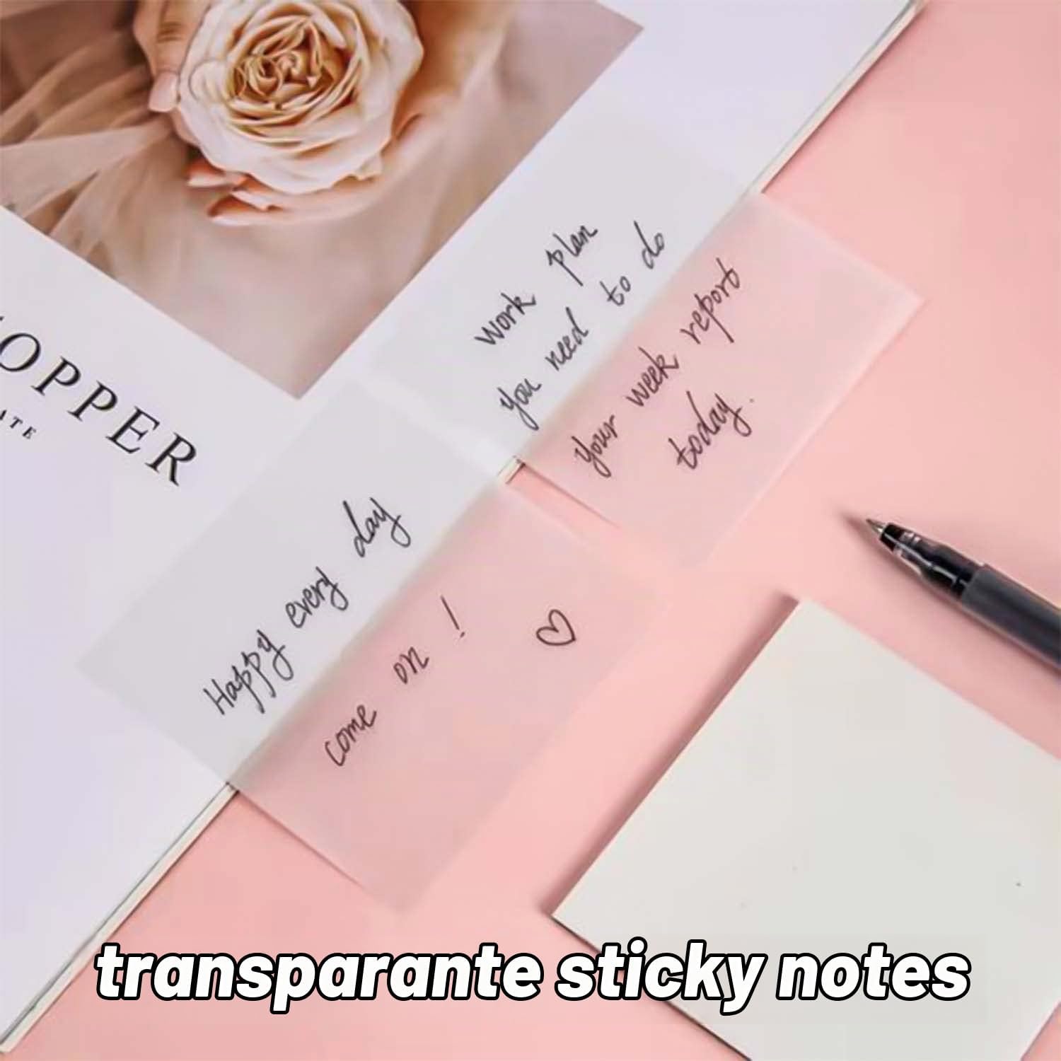 Detalle 2 de AITODOS TA EU-0001 transparante PET-plaknotities, 2 formaten, 200 vellen