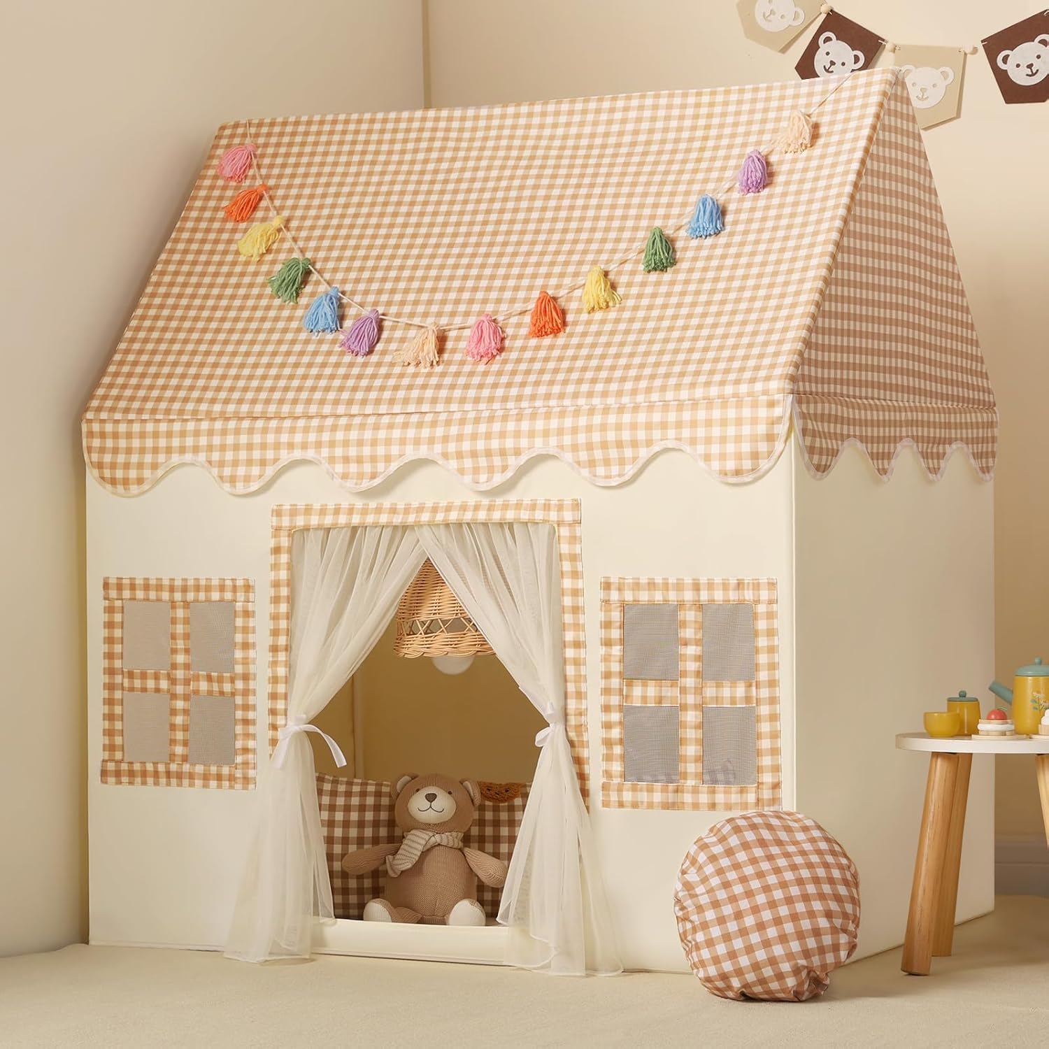 Thumbnail 6 de Wilwolfer Tienda de campaña infantil Tipi para interiores y exteriores