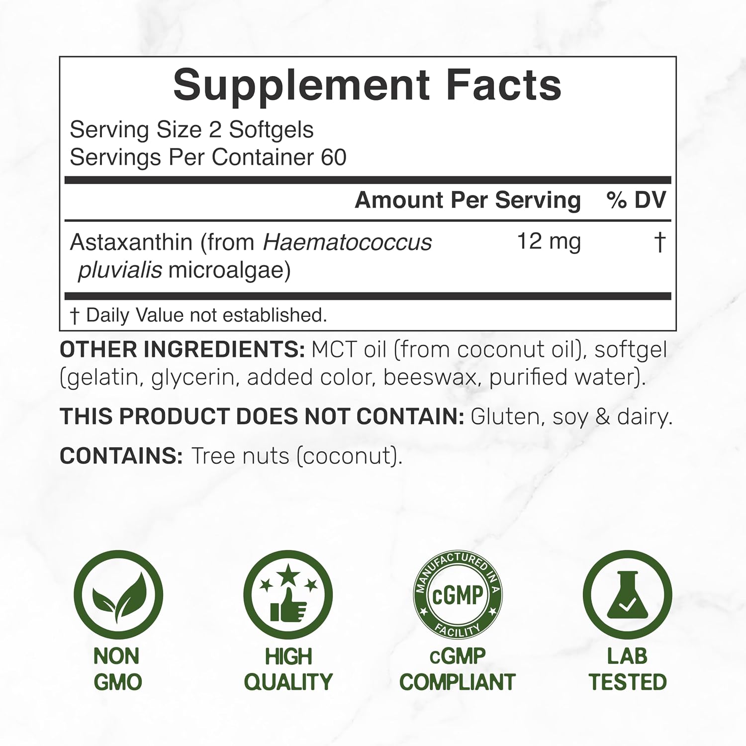 Detalle 2 de DEAL SUPPLEMENT Astaxanthin Supplement 12 mg