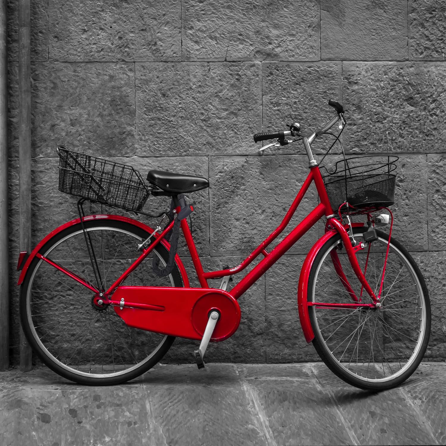 Detalle 1 de Relaxdays fietsslot met ketting van 100 cm, textielhoes en 2 sleutels