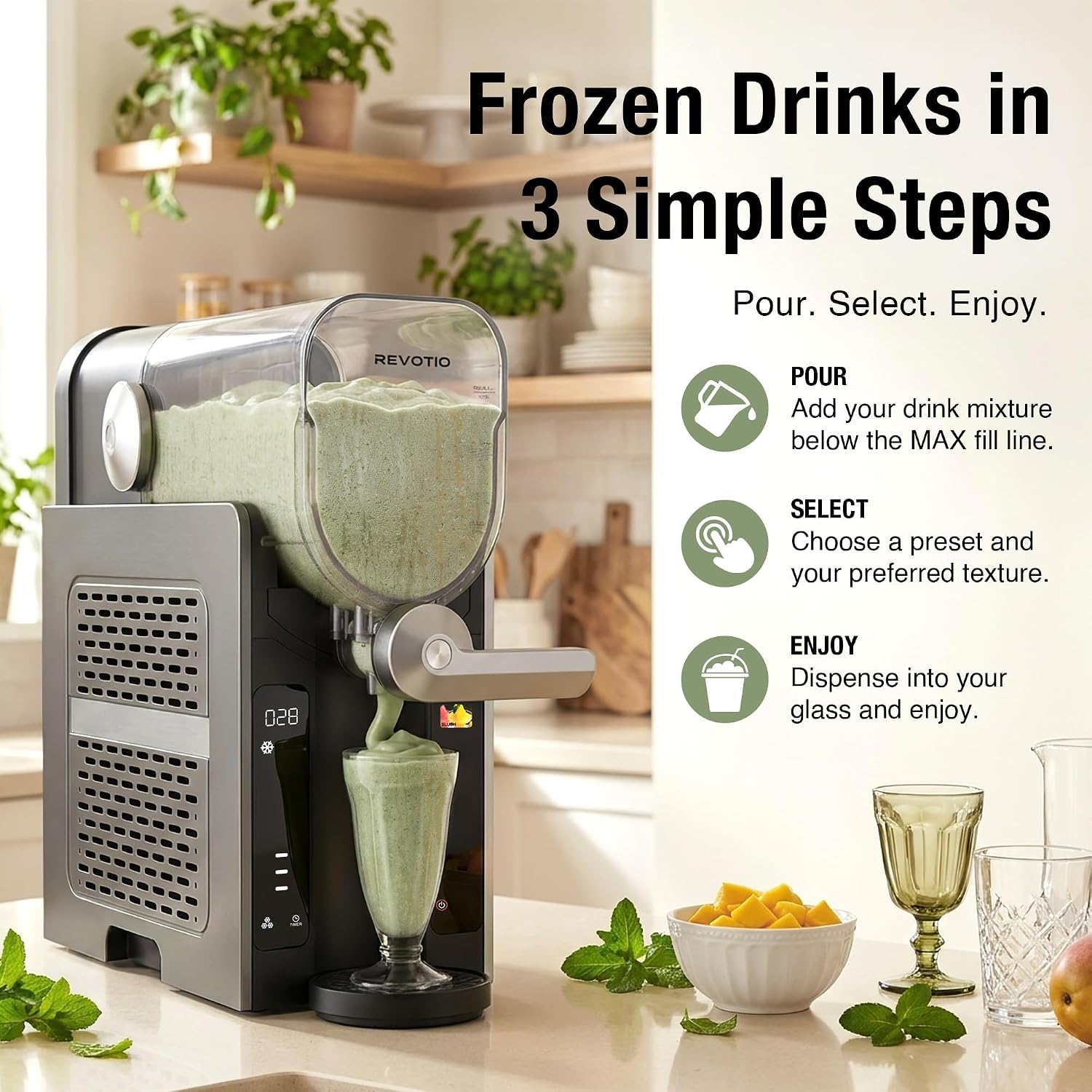 Detalle de REVOTIO Slushie Machine, 88 oz Tank
