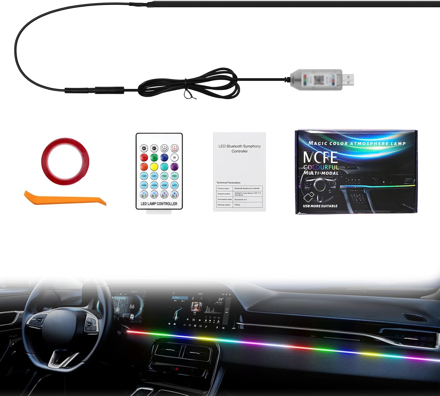 Suevut Tira LED 110 cm para coche