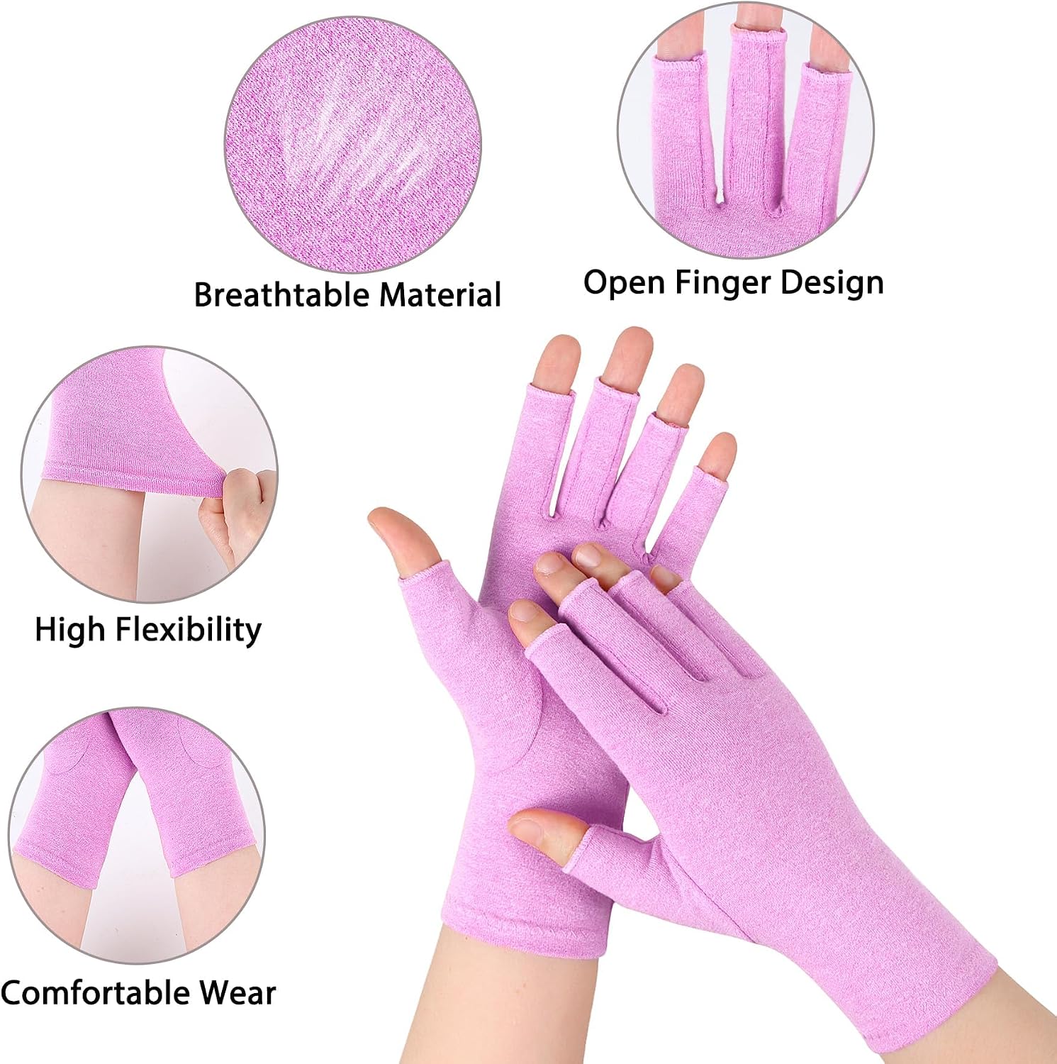 Detalle 2 de Fingerless Gloves for Women and Men – Breathable Cotton-Blend Half Finger Gloves