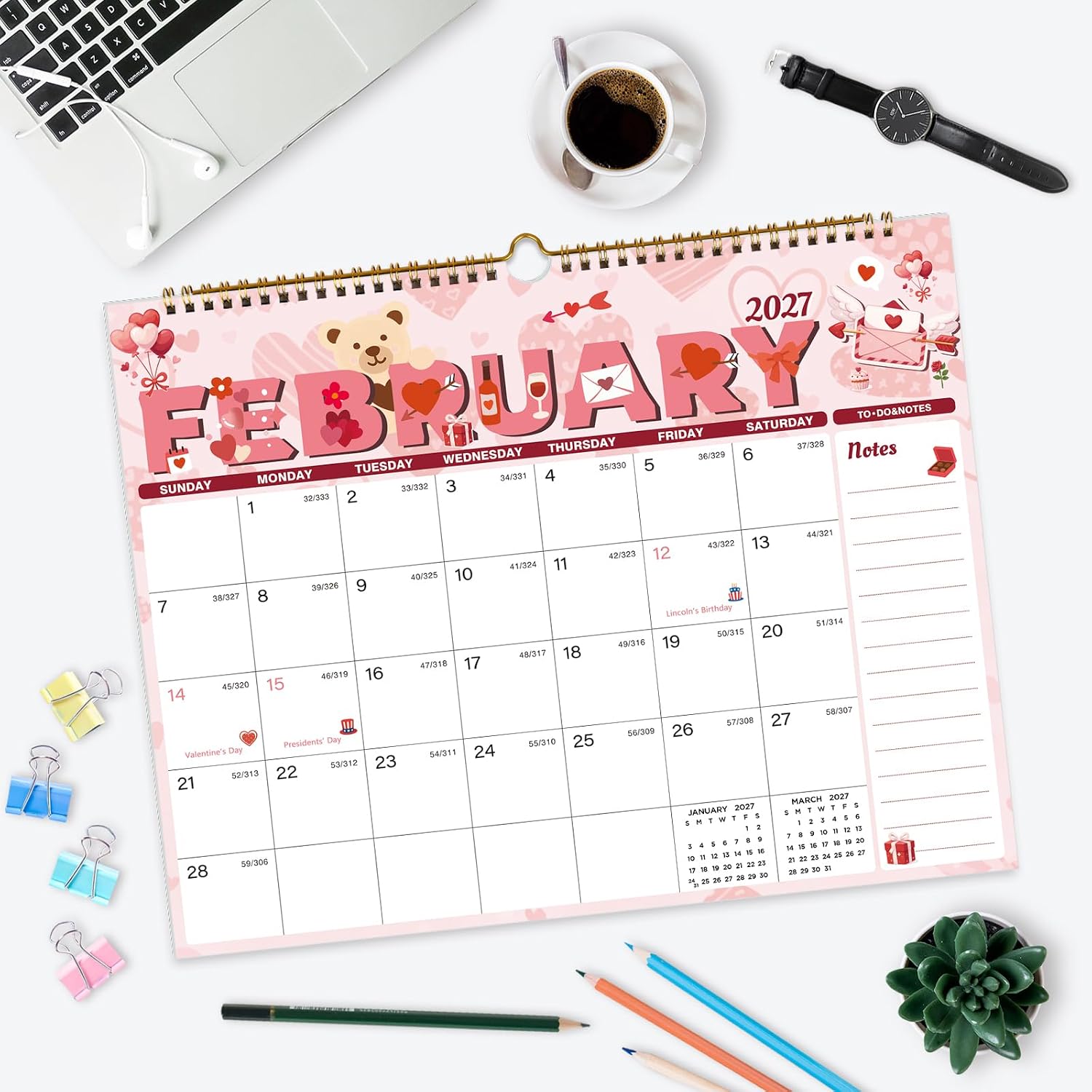 Thumbnail 1 de Spomepo 2027-2028 Wall Calendar, 18-Month, Twin-Wire Binding