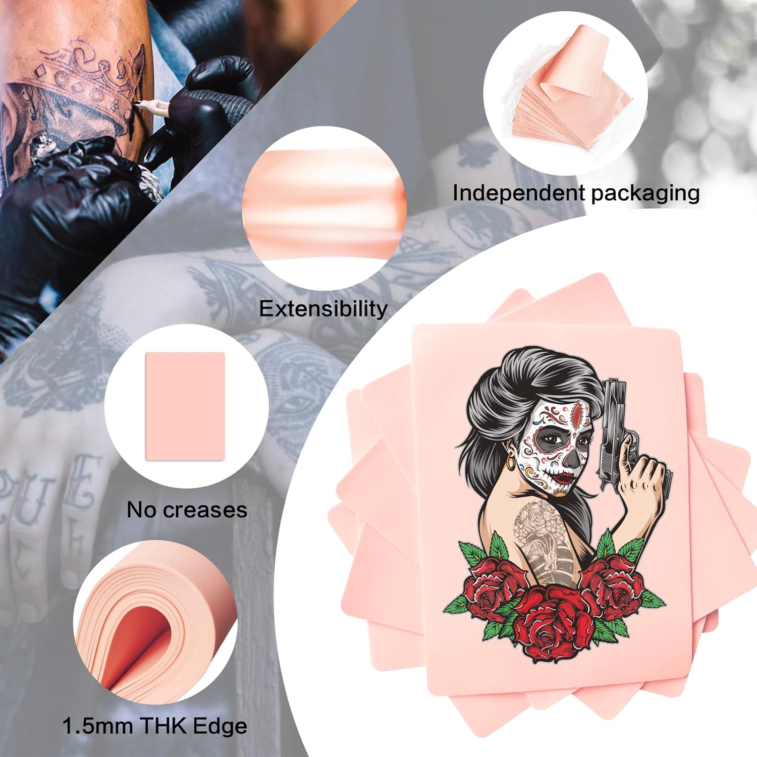 Thumbnail 4 de PIXESTT Piel Sintética para Tatuaje 15 Piezas