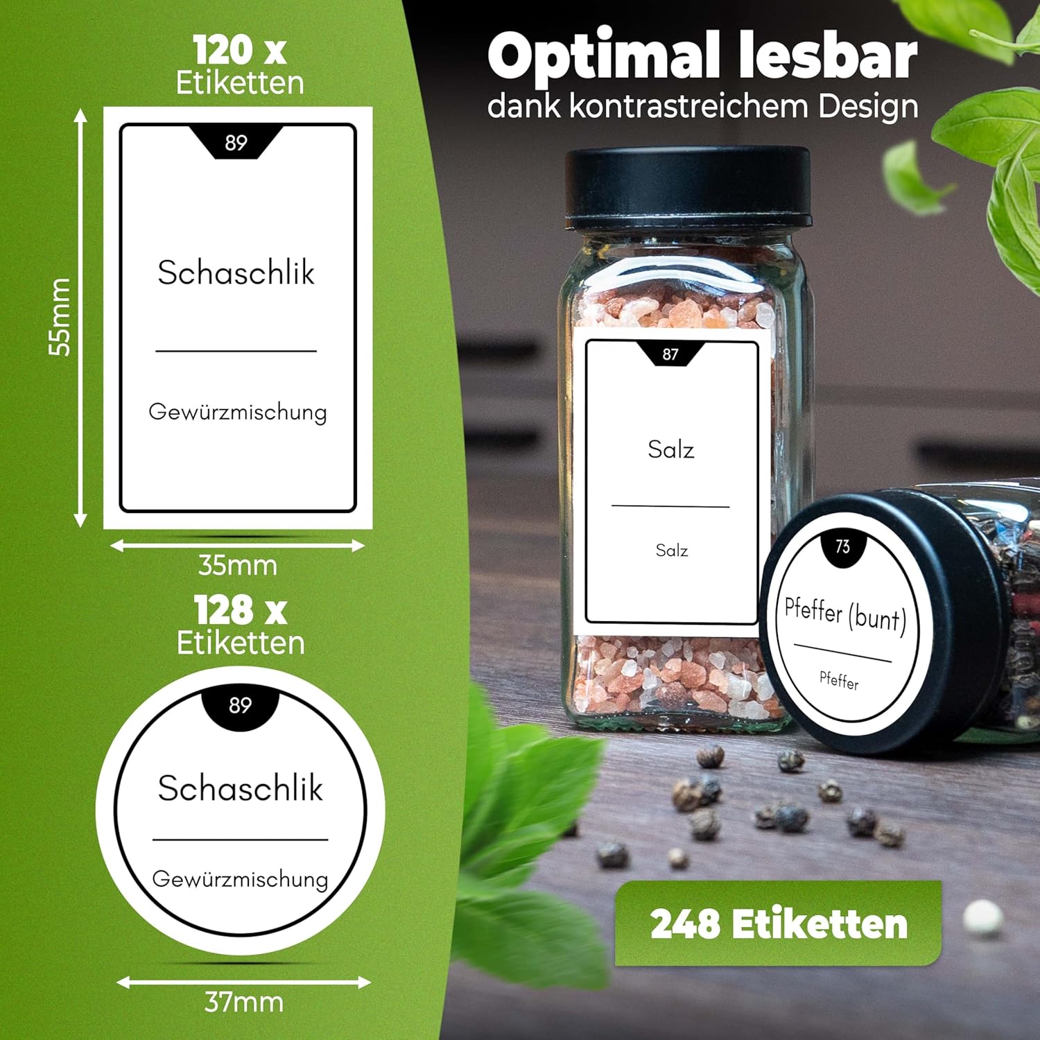 Thumbnail 1 de CLIDOR Gewürzetiketten 248 Stück für Gläser