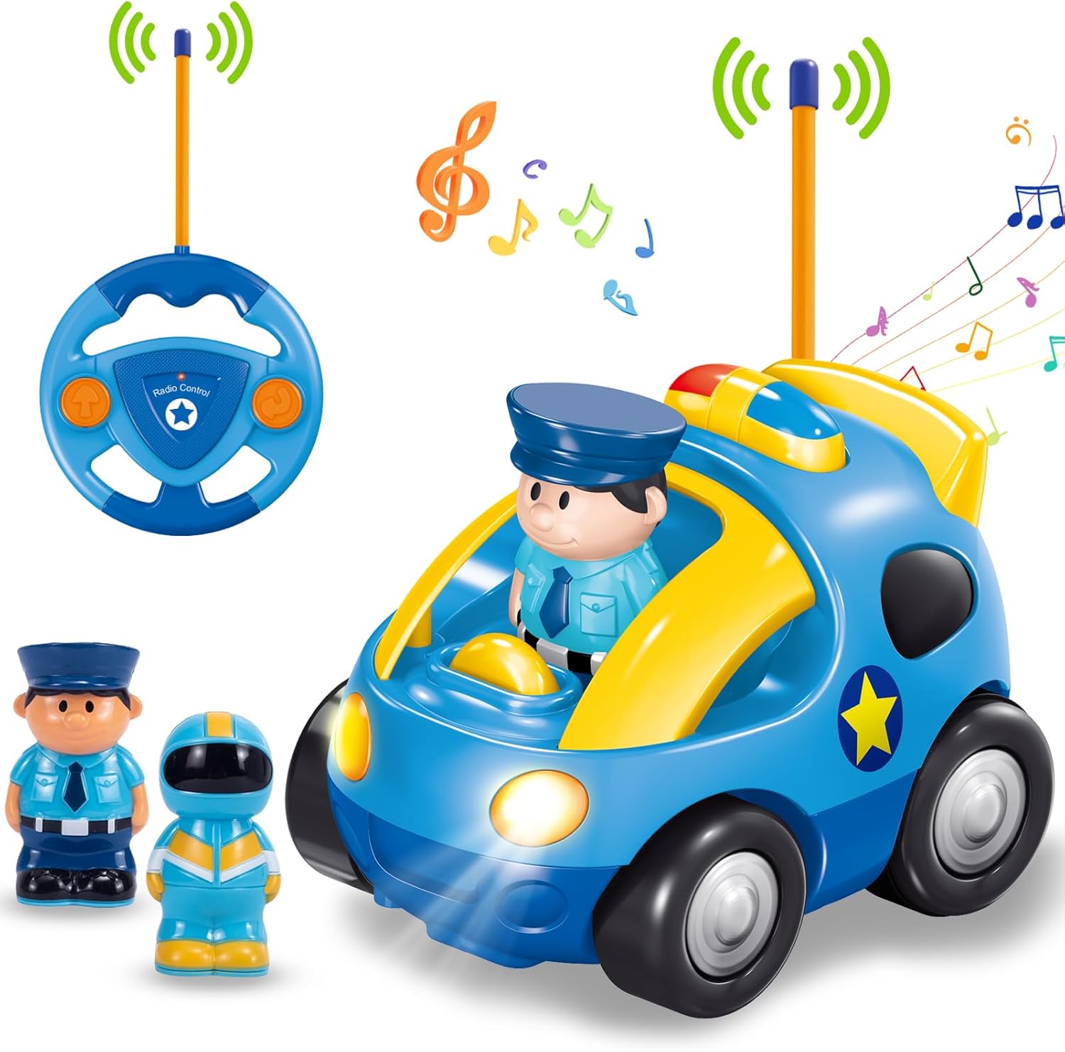 Pup Go Fernbedienung Cartoon Polizeiauto – RC-Auto für Kinder mit Musik und Licht