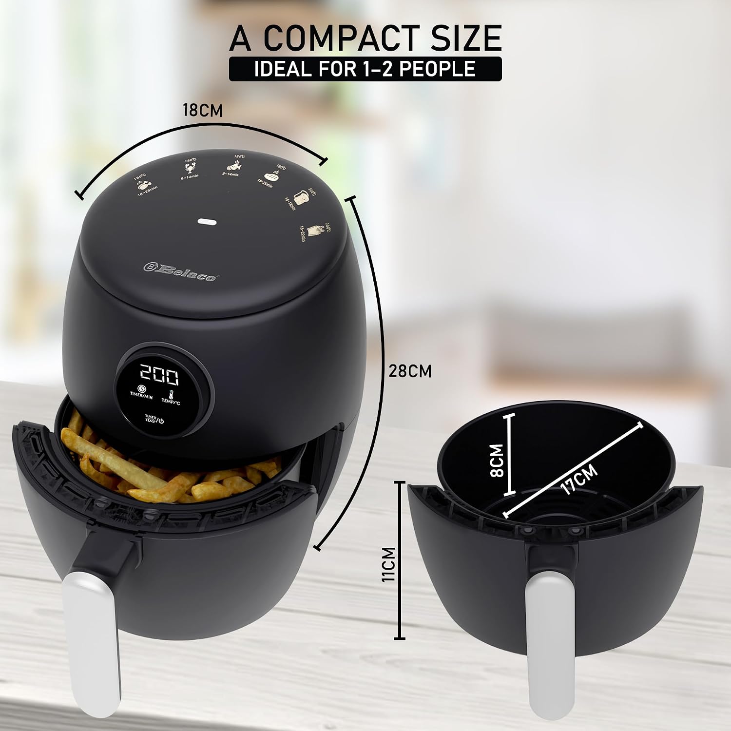 Thumbnail 4 de Belaco BEL-AF-02 2L air fryer with 60 min timer