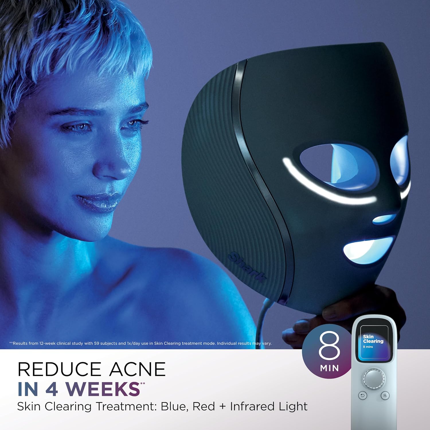 Thumbnail 6 de Shark CryoGlow FW312 LED Face Mask with Red, Blue & Deep Infrared Light