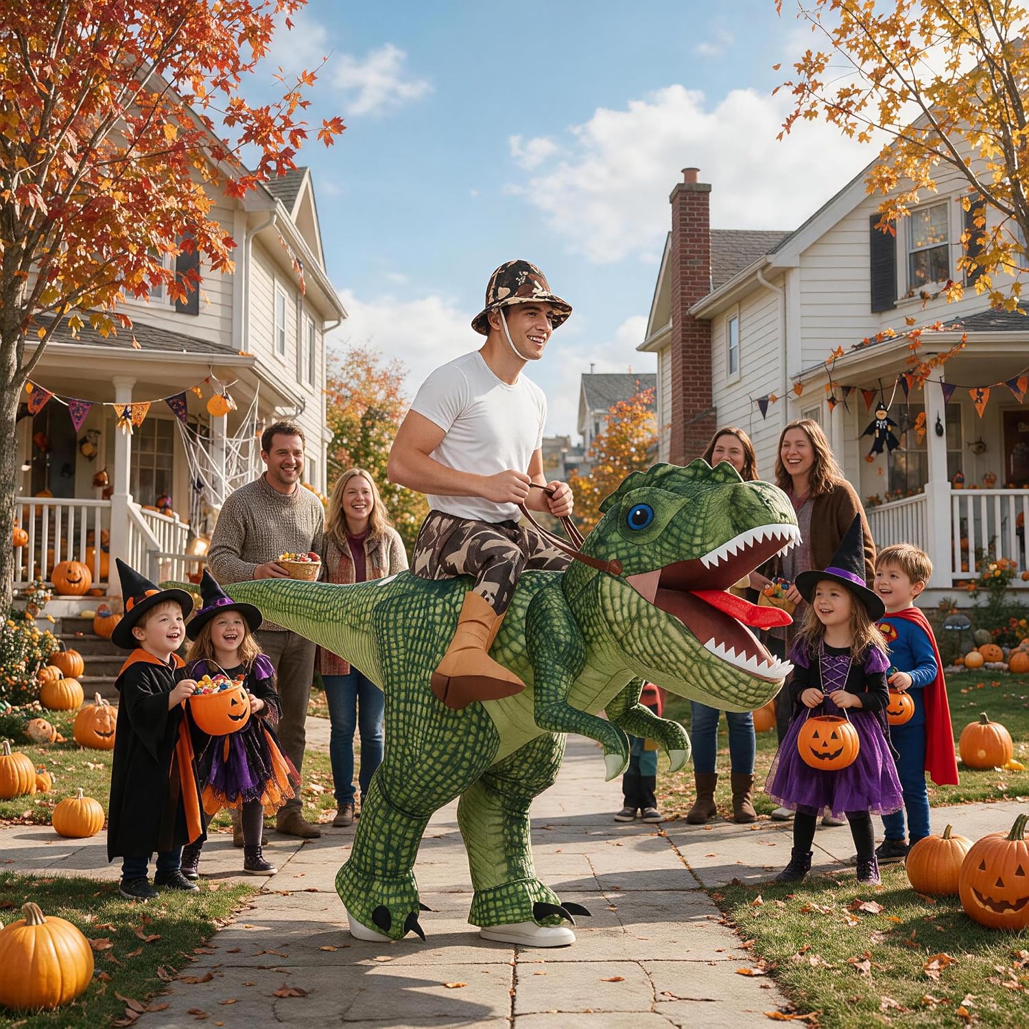 Detalle de One Casa 80369ADULT Inflatable T-Rex Costume with Powered Fan, Adult Sizes