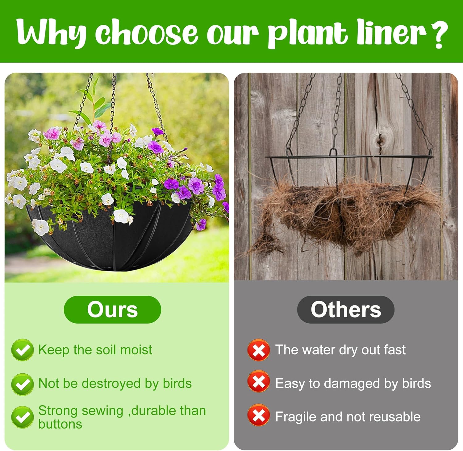 Detalle de GIONAR hanging planter liner 14 inch 35 cm
