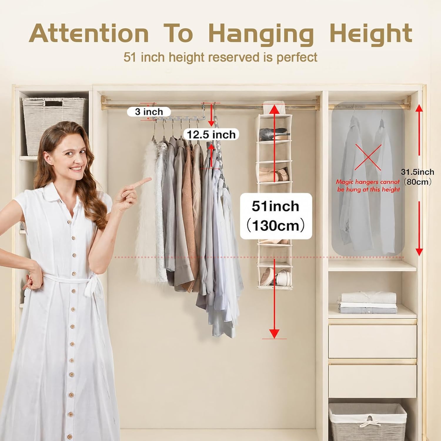Thumbnail 3 de HOUSE DAY Space Saving Magic Hangers Pack of 20 – Durable Metal Hanger Organisers for Compact Closets