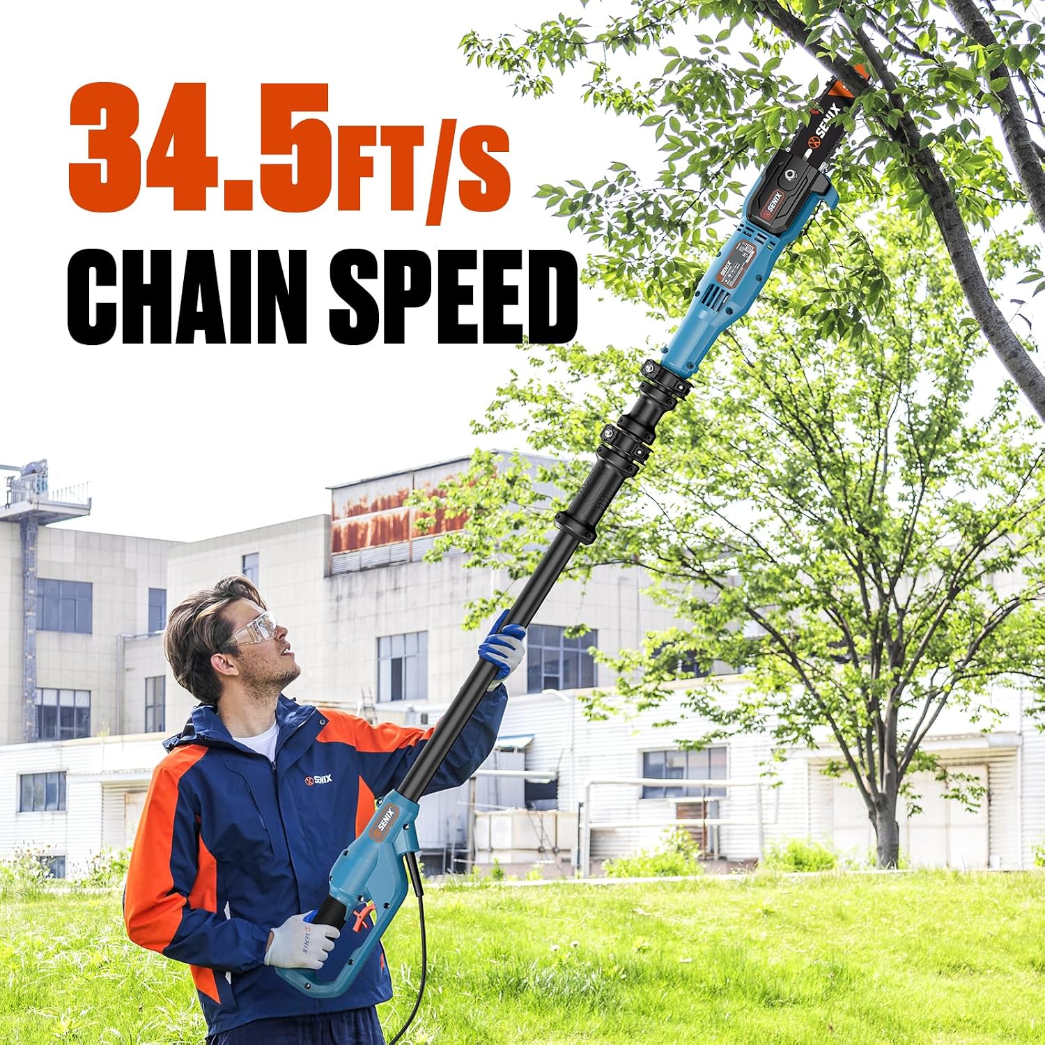 Detalle 2 de SENIX Corded Pole Saw, 8-Inch Bar