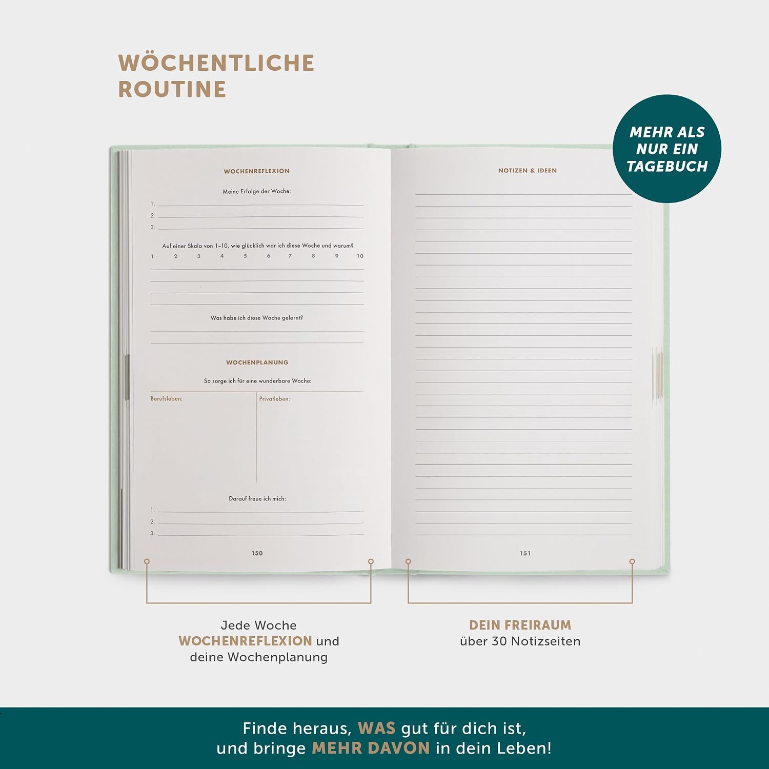 Detalle 2 de 6-Minuten Tagebuch 2026 – Achtsamkeitsjournal 📔